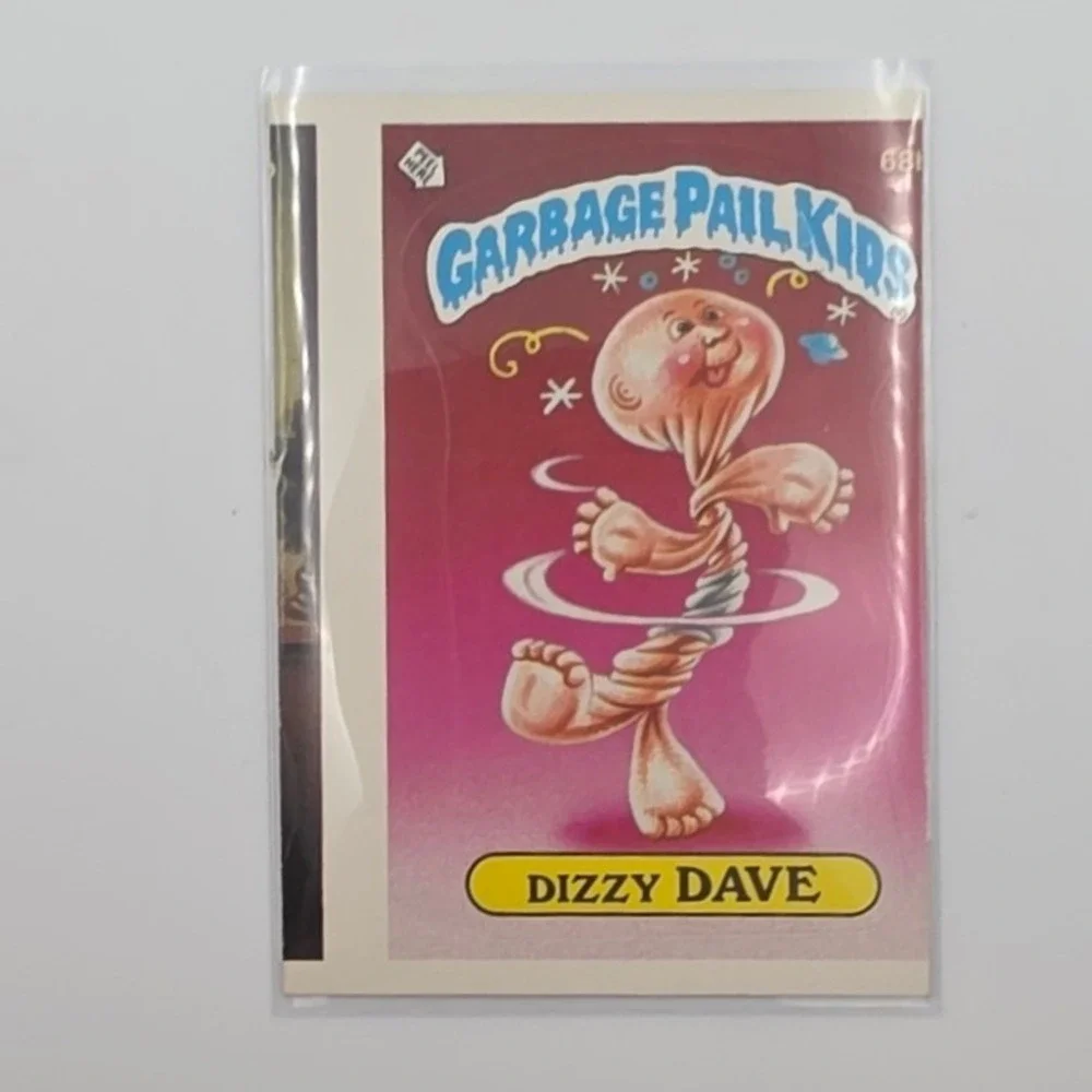 Error Card Miscut Topps Garbage Pail Kids Trading Card OS2 Pink 68b Dizzy Dave